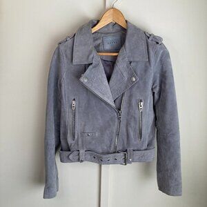 Blank NYC Gray Suede Moto Jacket Cropped Biker (Medium)